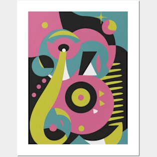 Abstract Geometric Colourful Artwork Design Posters and Art